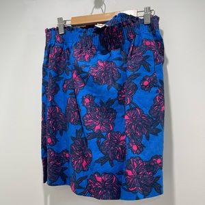 JCrew size 6 blue floral skirt